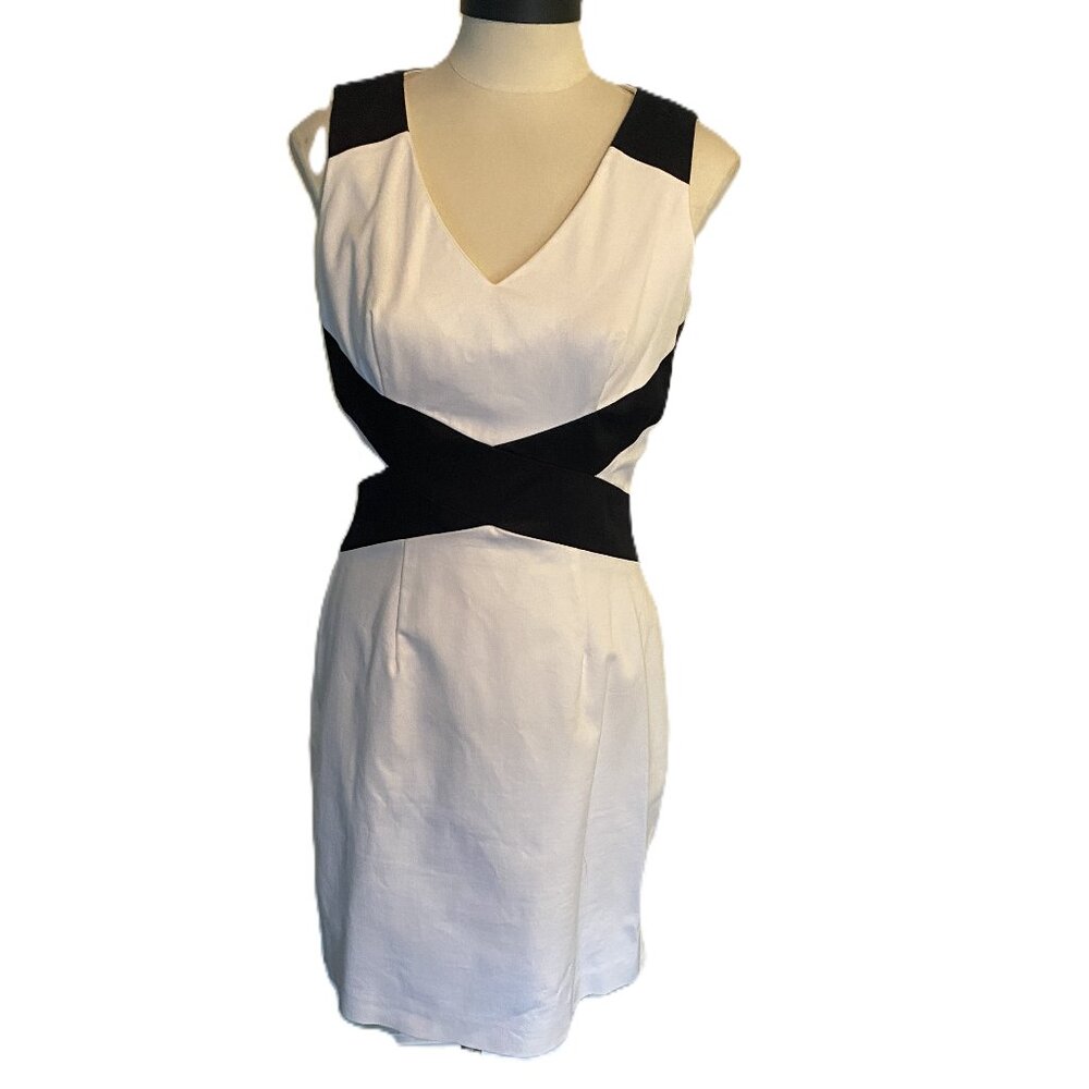 WORTHINGTON White/Black Sleeveless Dress sz 4